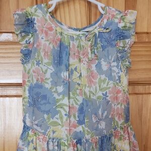 Ralph Lauren Floral Kids Dress in Blue and Pink